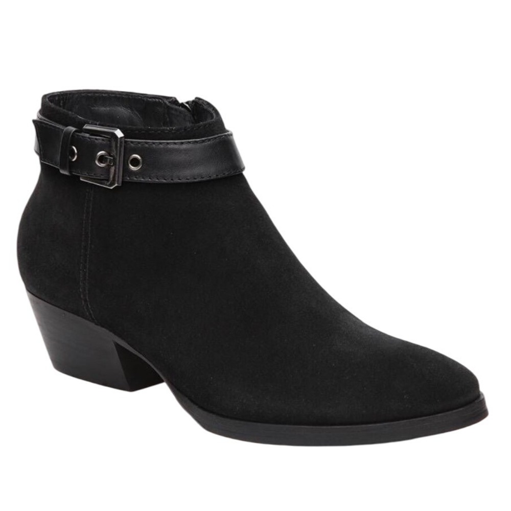 AQUATALIA Black‎ Suede Leather Ankle Boots Buckle Detail Women's Size 9 Western